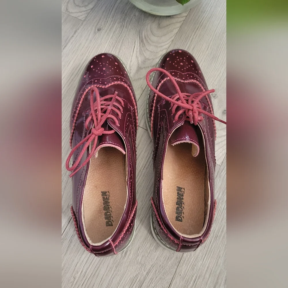 Dadawen Burgundy Wingtip Oxford Loafer 1.5